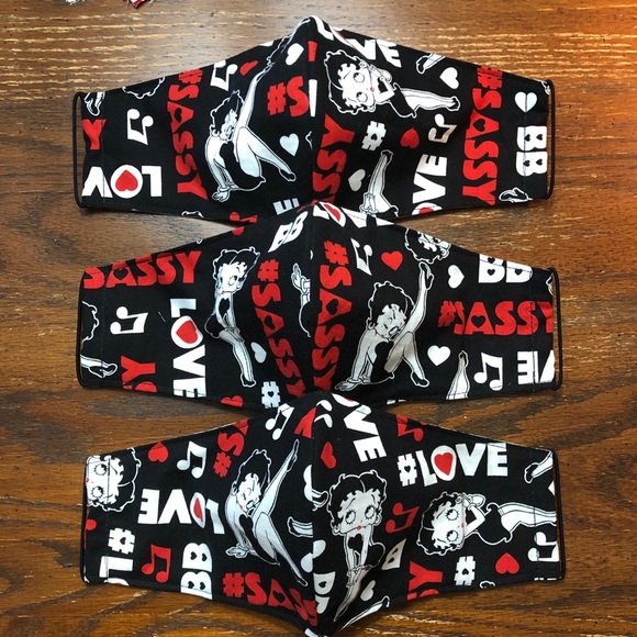 Adult Betty Boop Unisex Shaped Mask Washable - Picture 10 of 13